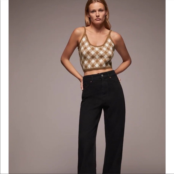 Zara cropped argyle knit vest NWOT - Picture 2 of 6